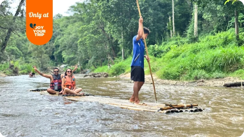 Secret Waterfall & Bamboo Rafting in Mae Wang — Half Day from Chiang Mai